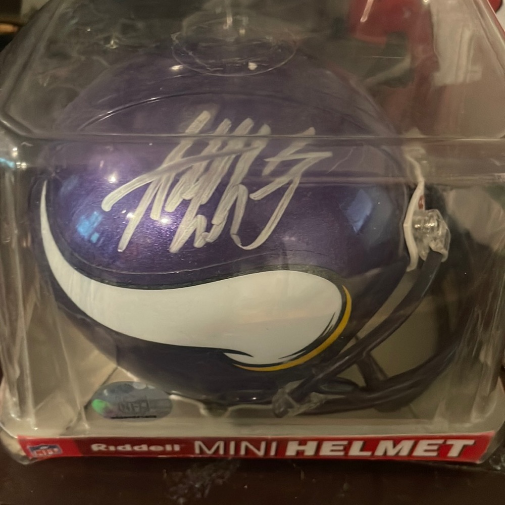 Adrian Peterson signed mini helmet